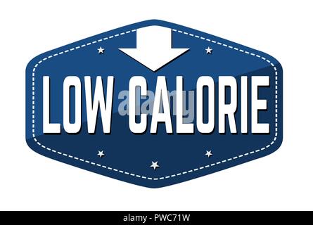 Low calorie label or sticker on white background, vector illustration Stock Vector