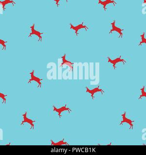 Vector seamless pattern with Christmas deers a Stock Vector