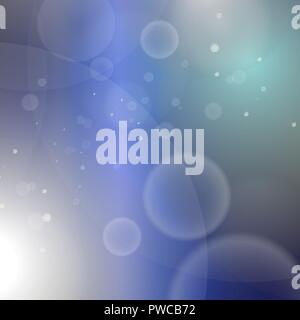 Abstract blue round bokeh background, christmas theme Stock Vector