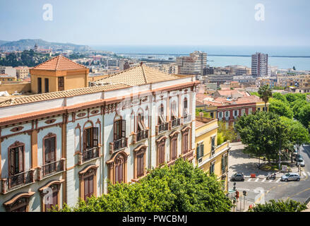 historical Valdes palace seen from above and in the background the city of Cagliari. Palazzo ValdÃ©s is an important icon of the architectural landsca Stock Photo