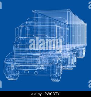 Truck with semitrailer. Vector Stock Vector