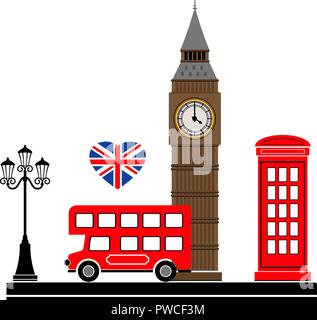 London city. Vector illustration with London symbols. Eps 10 Stock Vector