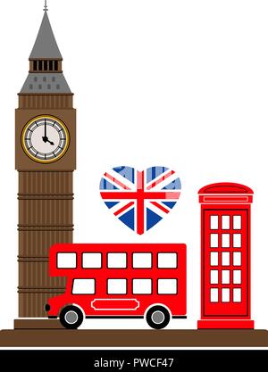 London city. Vector illustration with London symbols. Eps 10 Stock Vector