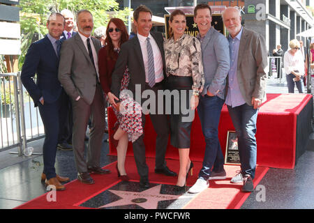 Eric McCormack Star Ceremony on the Hollywood Walk of Fame on September 13, 2018 in Los Angeles, CA  Featuring: Max Mutchnick, David Kohan, Megan Mullally, Eric McCormack, Debra Messing, Sean Hayes, James Burrows Where: Los Angeles, California, United States When: 13 Sep 2018 Credit: Nicky Nelson/WENN.com Stock Photo