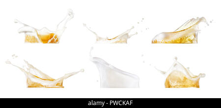 beer splashes collection Stock Photo