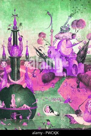 Vintage illustration depicting demons and hell Stock Photo