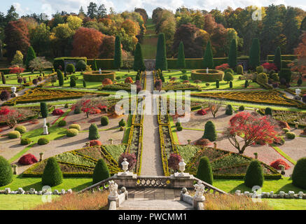View of Drummond Castle Garden in the autumn in Crieff, Scotland, UK Stock Photo