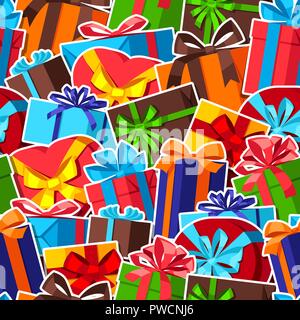 Seamless pattern with gift boxes. Stock Vector