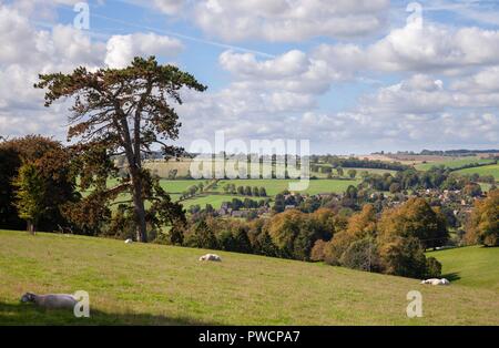 Farmland near Guiting Power, Cotswolds, Gloucestershire, England Stock Photo