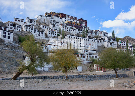 Thiksay Monastery (Thikse) perched on a hillside, Indus Valley, Ladakh, India Stock Photo