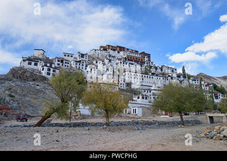 Thiksay Monastery (Thikse) perched on a hillside, Indus Valley, Ladakh, India Stock Photo