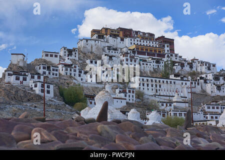 Thiksay Monastery (Thikse) perched on a hillside, Indus Valley, Ladakh, India Stock Photo