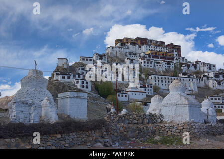 Thiksay Monastery (Thikse) perched on a hillside, Indus Valley, Ladakh, India Stock Photo