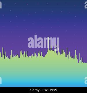 Audio colorful wave Vector illustration of music player Two-tone music equalizer on violet background Template for posters, banners Stock Vector