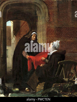 Alma-Tadema  Lawrence - a Bargain (a Fine Piece of Cloth  Brabant Women) Stock Photo