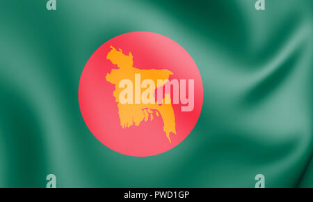 3D Flag of Bangladesh (1972). 3D Illustration. Stock Photo