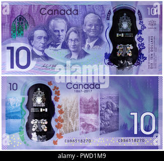 10 dollars banknote, 150 anniversary of united nation, Canada, 2017 Stock Photo