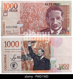 1000 pesos banknote, Jorge Eliecer Gaitan, Colombia, 2014 Stock Photo