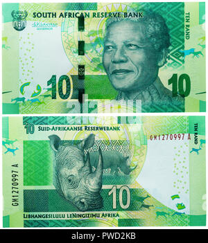 10 rand banknote, Republic of South Africa, 2015 Stock Photo