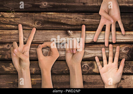 2019 written with hands and fingers Stock Photo