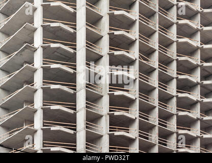 Construction of a modern high-rised concrete panel building Stock Photo