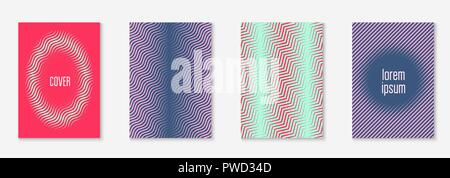 Minimalistic cover template set with gradients Stock Vector