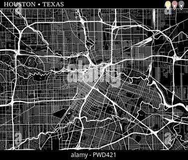 Urban vector city map of Houston, Texas, USA Stock Vector Art ...