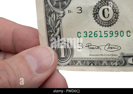 crumpled dollar bill Stock Photo