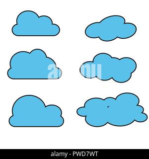 blue cloud on white background. vector illustration eps 10 Stock Vector