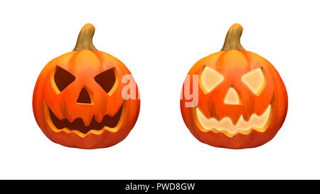 Halloween pumpkins isolated on the white background