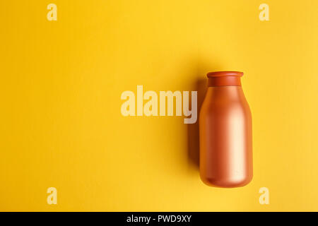 Download Yellow Milk Bottle On Gray Background 3d Rendering Stock Photo Alamy PSD Mockup Templates
