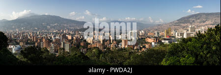 Panomara of Medellin viewn from Cerro Nutibara Stock Photo