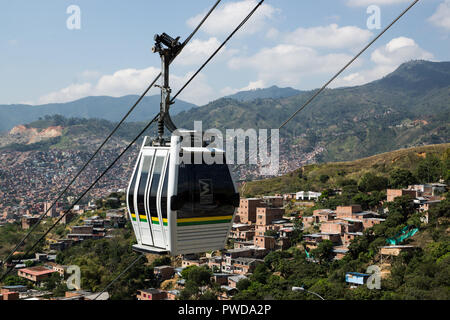 Cable car in Medellin Stock Photo