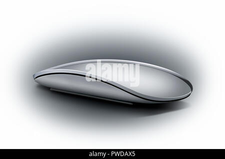 White Silver Apple Computer Magic Mouse 2 Stock Photo