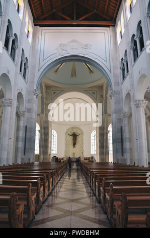 Interior of Cathedral of Saint Mother Teresa (built 2007), Pristina, Kosovo, Balkans, September 2018 Stock Photo
