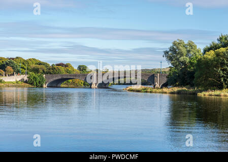 A scenic arch bridge between Bridge of Dee and Duthie park, Aberdeen, Scotland Stock Photo