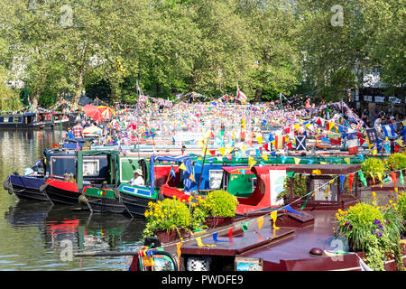 Canalway Calvalcade festival on The Grand Union Canal, Little Venice, Maida Vale, City of Westminster, Greater London, England, United Kingdom Stock Photo