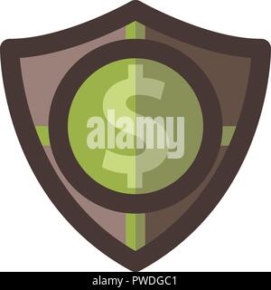 Money Template Filled Line Icon Isolated Stock Vector