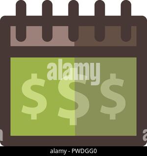 Money Template Filled Line Icon Isolated Stock Vector