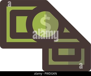 Money Template Filled Line Icon Isolated Stock Vector
