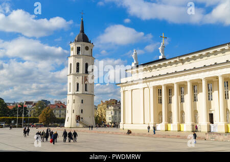 Vilnius Cathedral and bell tower, Vilnius, Lithuania Stock Photo