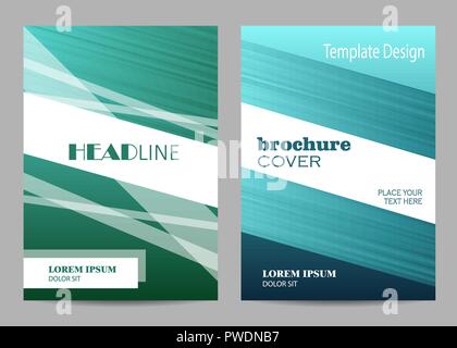 Brochure template layout design. Abstract gray and white striped background. Stock Vector