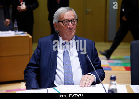 Brussels, Belgium. 16th Oct 2018.EU Commission President Jean-Claude Juncker attends in the Tripartite Social Summit. Alexandros Michailidis/Alamy Live News Stock Photo