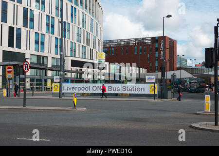Liverpool One bus station in Canning Place Liverpool UK. Stock Photo