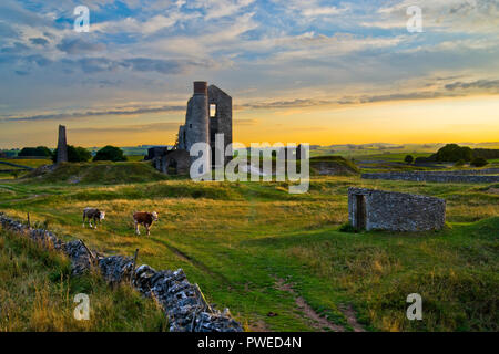 The Magpie Mine (at sunset) Sheldon, the Peak District National Park, England (7) Stock Photo