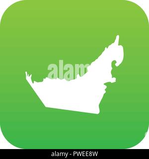 United Arab Emirates map icon digital green Stock Vector