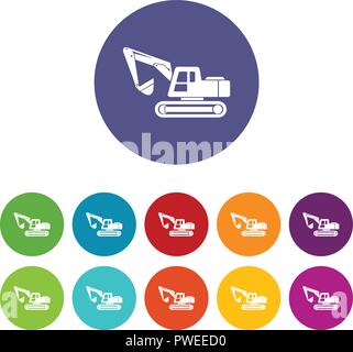 Digging machine icon, simple style Stock Vector