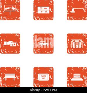 Lay icons set, grunge style Stock Vector