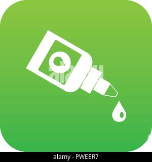 Bottle for eye drops icon digital green Stock Vector