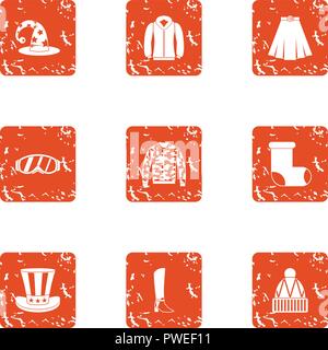Entertainment industry icons set, grunge style Stock Vector